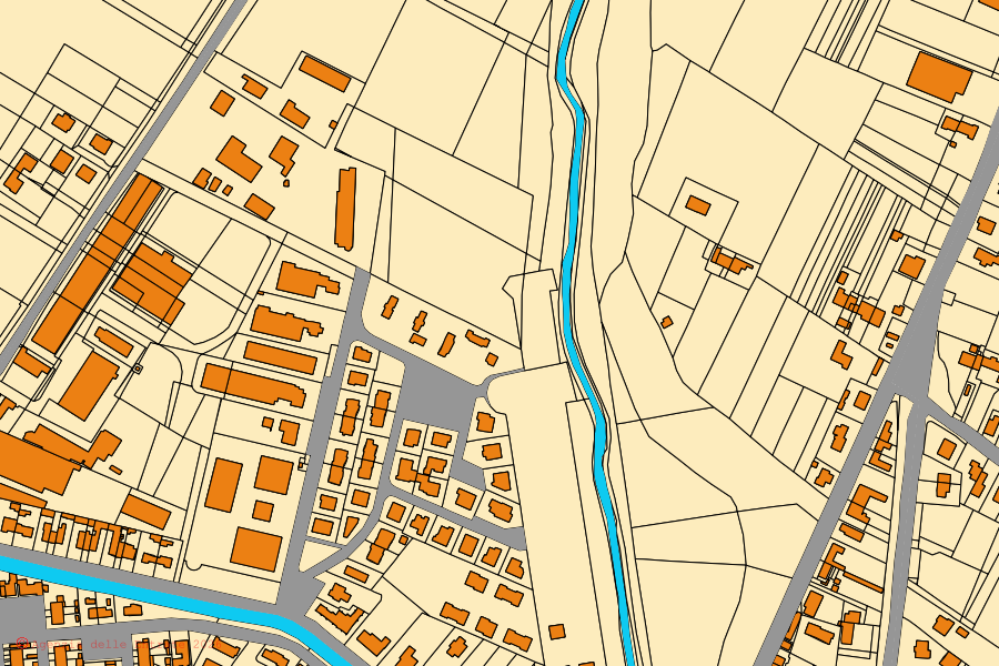 Mappa catastale del centro di Montagnana: particelle e fabbricati, cartografia Agenzia delle Entrate
