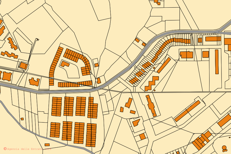 Mappa catastale del centro di Montalbano Jonico: particelle e fabbricati, cartografia Agenzia delle Entrate