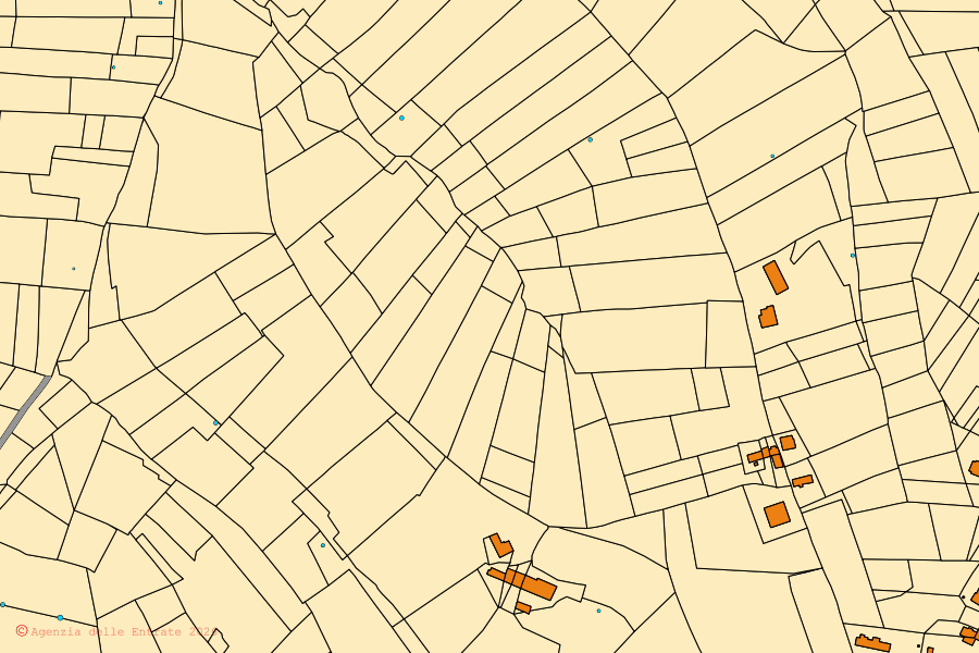 Mappa catastale del centro di Montaldo Bormida: particelle e fabbricati, cartografia Agenzia delle Entrate