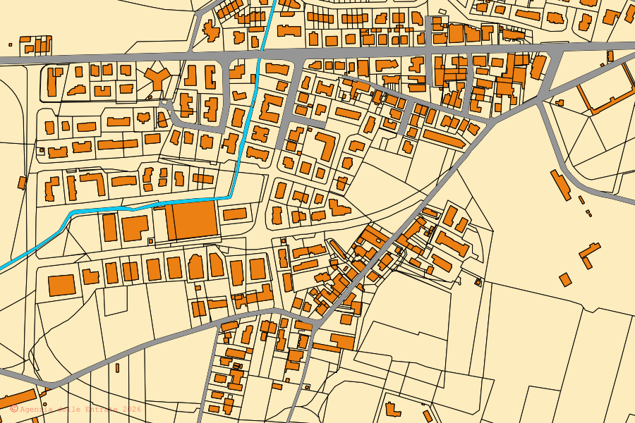 Mappa catastale del centro di Montale: particelle e fabbricati, cartografia Agenzia delle Entrate