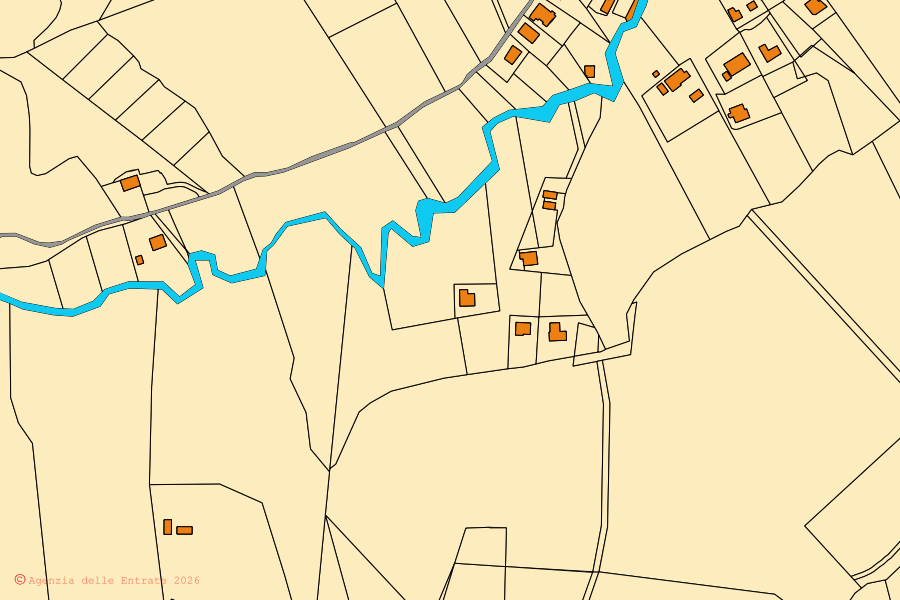 Mappa catastale del centro di Montalto Uffugo: particelle e fabbricati, cartografia Agenzia delle Entrate