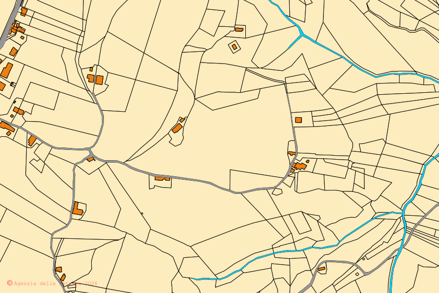 Mappa catastale del centro di Montappone: particelle e fabbricati, cartografia Agenzia delle Entrate