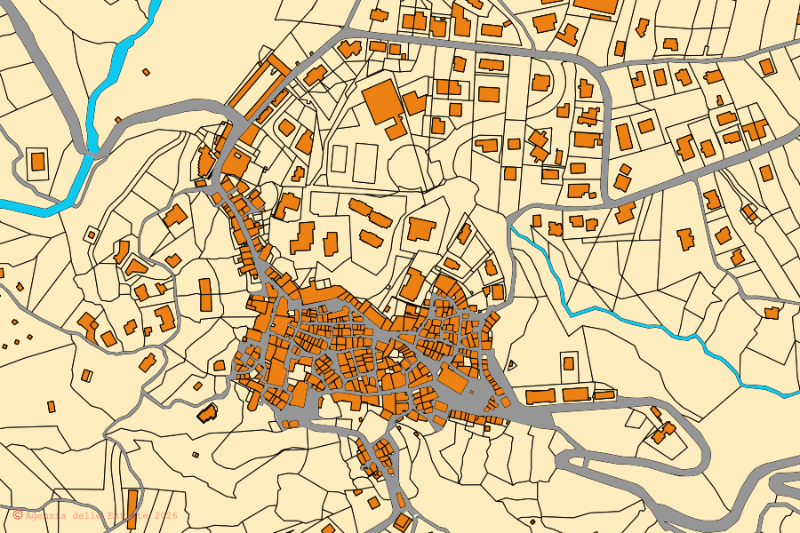 Mappa catastale del centro di Montauro: particelle e fabbricati, cartografia Agenzia delle Entrate