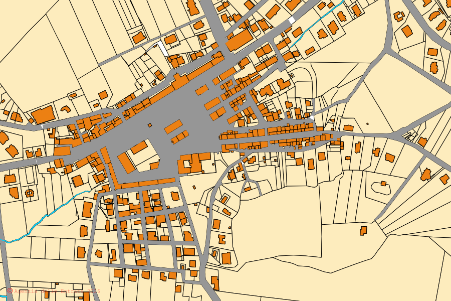 Mappa catastale del centro di Monte Romano: particelle e fabbricati, cartografia Agenzia delle Entrate
