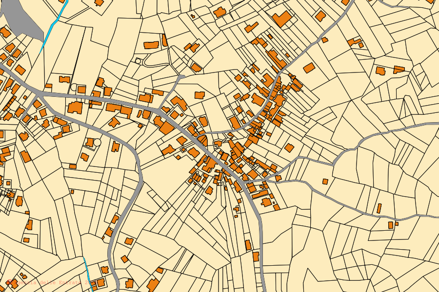 Mappa catastale del centro di Monte San Giovanni Campano: particelle e fabbricati, cartografia Agenzia delle Entrate