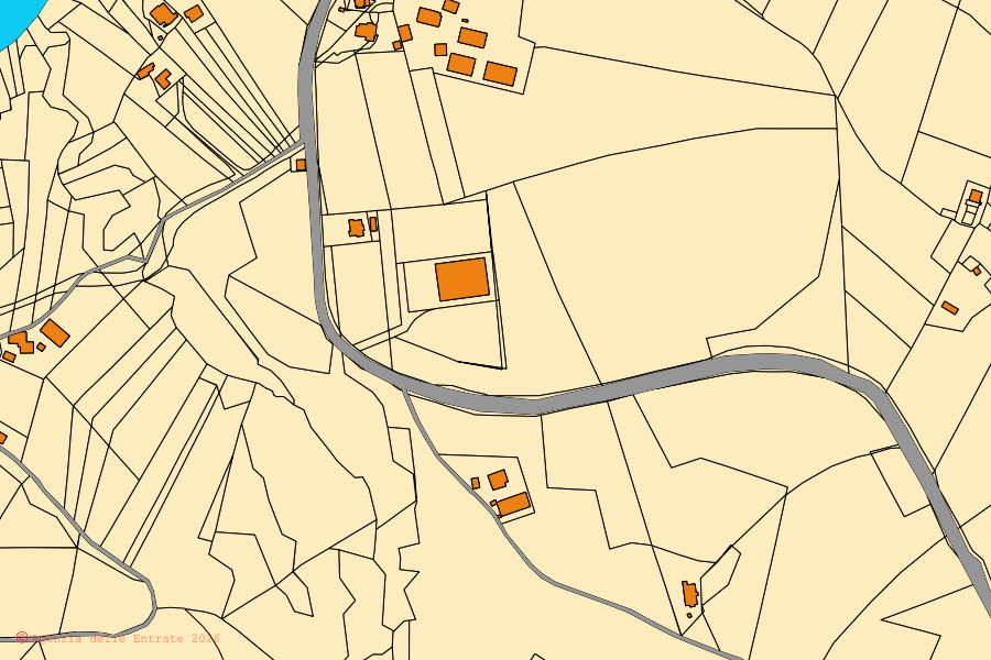 Mappa catastale del centro di Monte San Martino: particelle e fabbricati, cartografia Agenzia delle Entrate