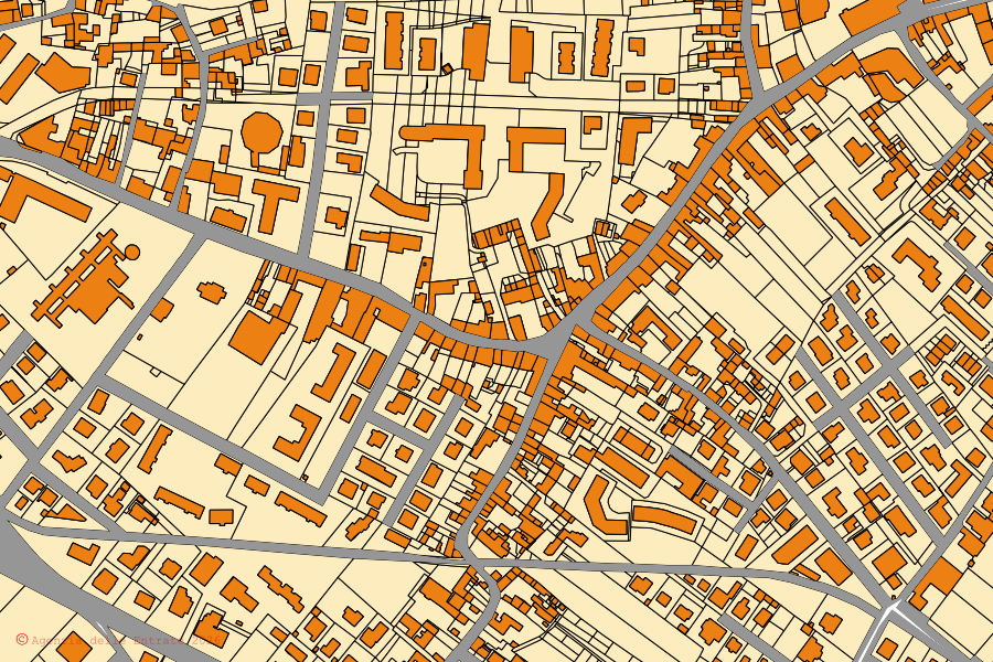 Mappa catastale del centro di Montecchio Maggiore: particelle e fabbricati, cartografia Agenzia delle Entrate