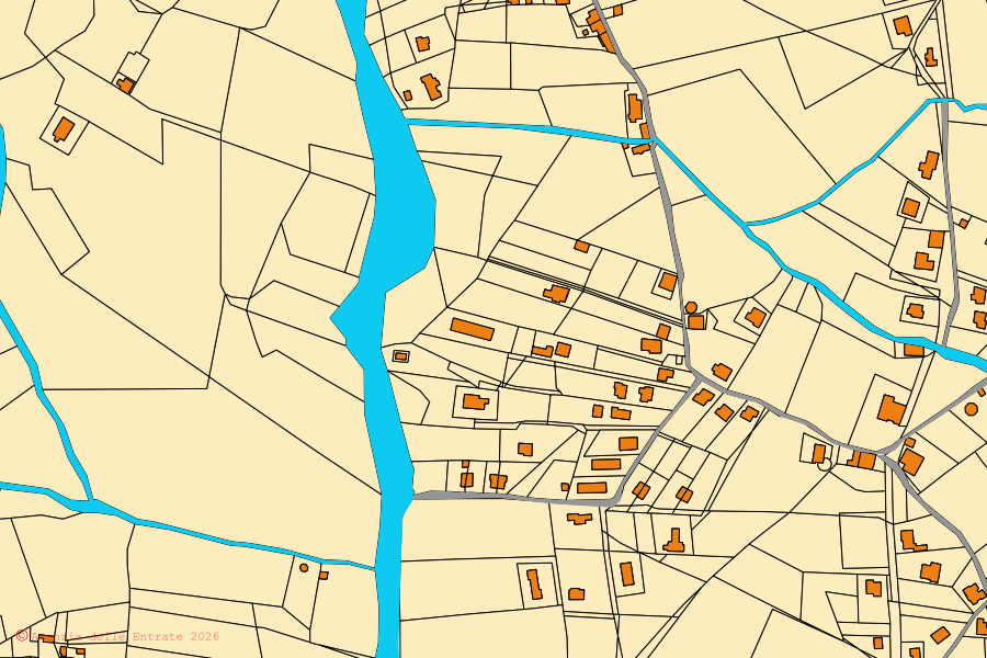 Mappa catastale del centro di Montecorice: particelle e fabbricati, cartografia Agenzia delle Entrate