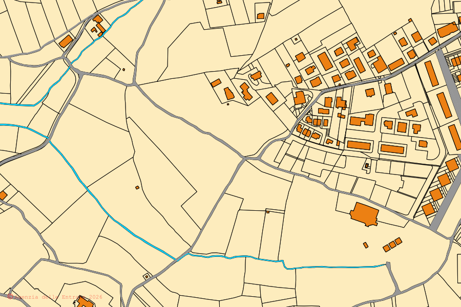 Mappa catastale del centro di Montefalco: particelle e fabbricati, cartografia Agenzia delle Entrate