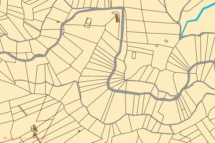 Mappa catastale del centro di Montefusco: particelle e fabbricati, cartografia Agenzia delle Entrate