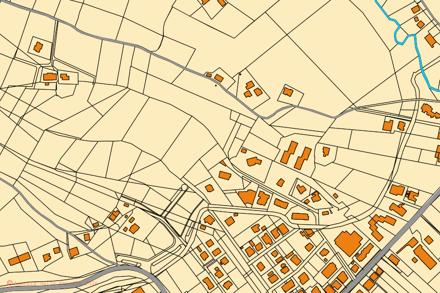 Mappa catastale del centro di Montegiorgio: particelle e fabbricati, cartografia Agenzia delle Entrate