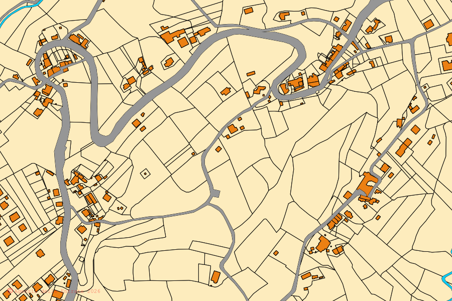 Mappa catastale del centro di Monteleone d'Orvieto: particelle e fabbricati, cartografia Agenzia delle Entrate