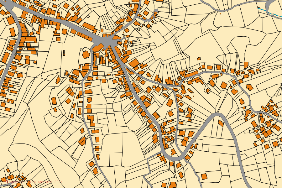 Mappa catastale del centro di Montelibretti: particelle e fabbricati, cartografia Agenzia delle Entrate