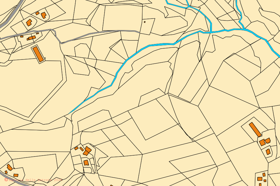 Mappa catastale del centro di Montelparo: particelle e fabbricati, cartografia Agenzia delle Entrate