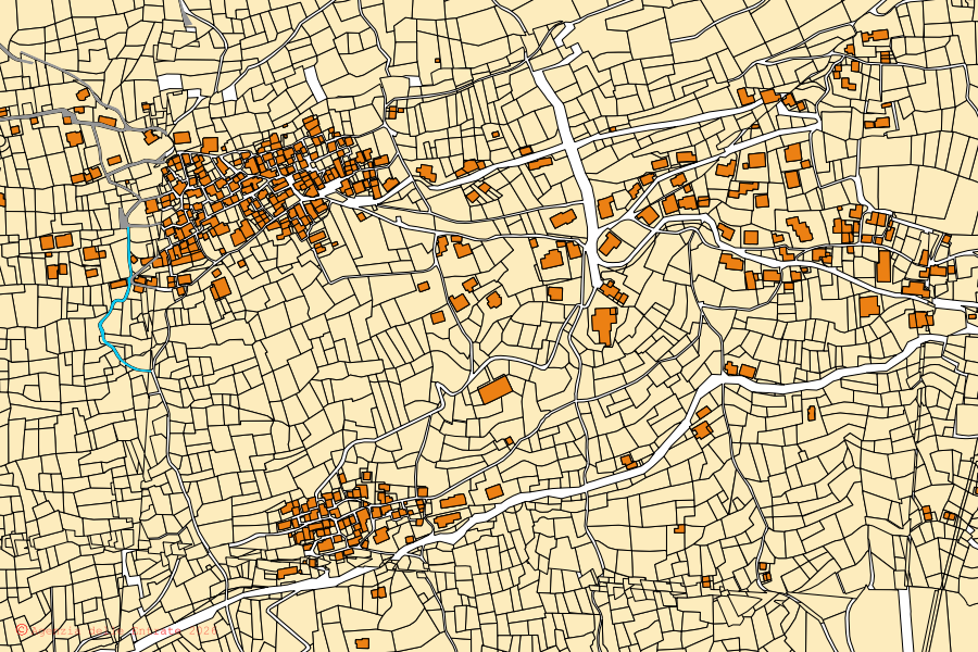Mappa catastale del centro di Montemezzo: particelle e fabbricati, cartografia Agenzia delle Entrate