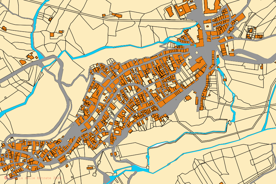 Mappa catastale del centro di Montemurro: particelle e fabbricati, cartografia Agenzia delle Entrate