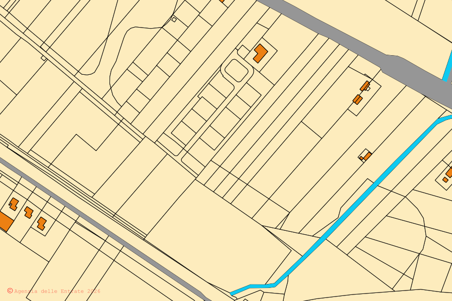 Mappa catastale del centro di Montenero di Bisaccia: particelle e fabbricati, cartografia Agenzia delle Entrate