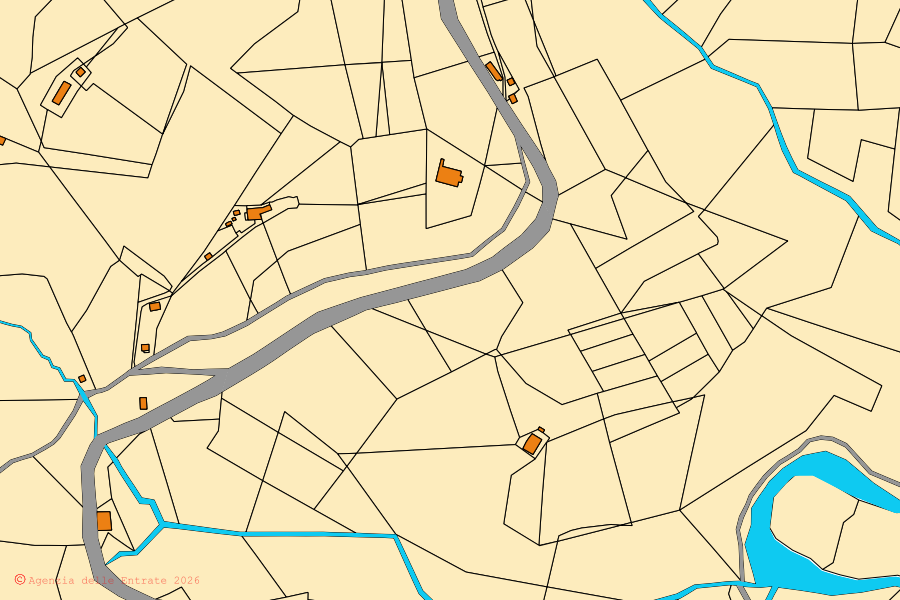 Mappa catastale del centro di Montenero Sabino: particelle e fabbricati, cartografia Agenzia delle Entrate