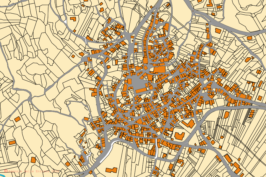Mappa catastale del centro di Montenero Val Cocchiara: particelle e fabbricati, cartografia Agenzia delle Entrate