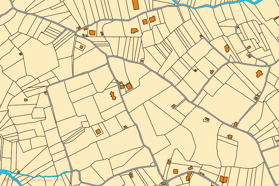 Mappa catastale del centro di Monteroduni: particelle e fabbricati, cartografia Agenzia delle Entrate