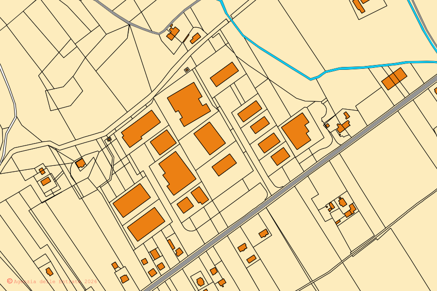 Mappa catastale del centro di Monterubbiano: particelle e fabbricati, cartografia Agenzia delle Entrate