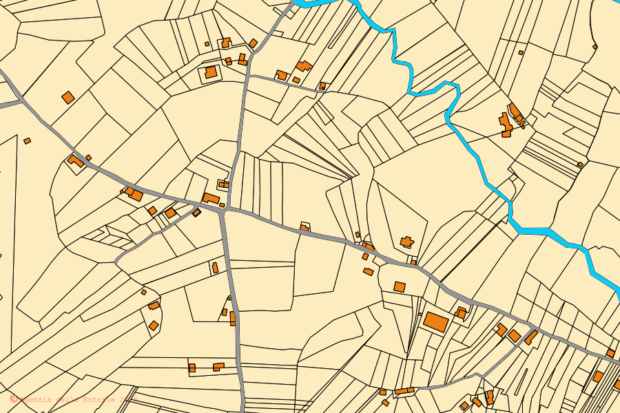 Mappa catastale del centro di Montesano sulla Marcellana: particelle e fabbricati, cartografia Agenzia delle Entrate