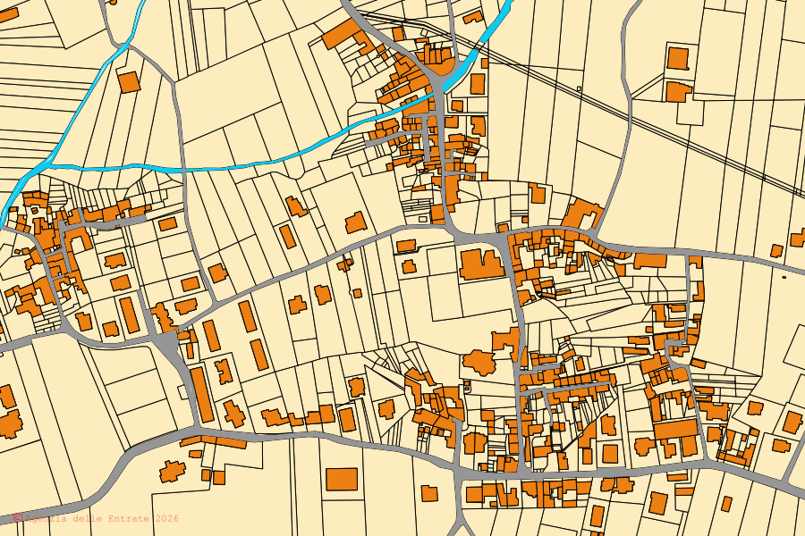 Mappa catastale del centro di Montesarchio: particelle e fabbricati, cartografia Agenzia delle Entrate