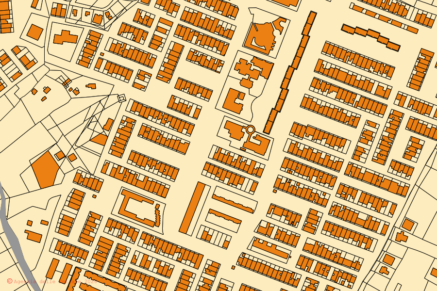 Mappa catastale del centro di Montevago: particelle e fabbricati, cartografia Agenzia delle Entrate