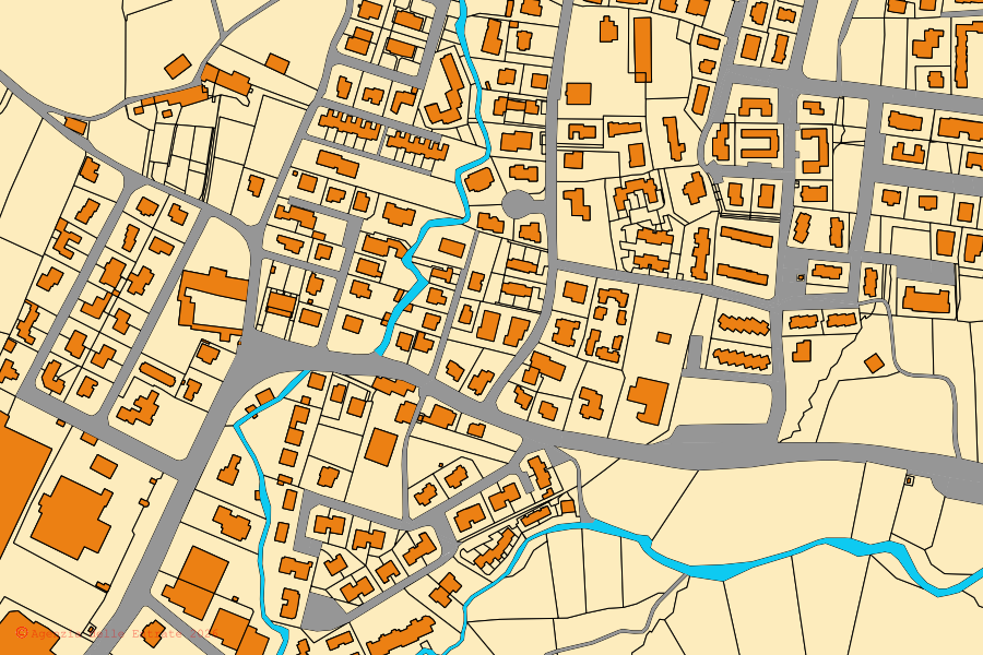 Mappa catastale del centro di Monticelli Brusati: particelle e fabbricati, cartografia Agenzia delle Entrate