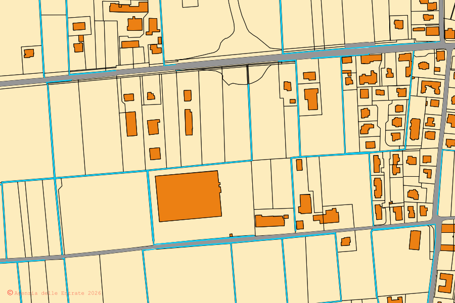 Mappa catastale del centro di Montichiari: particelle e fabbricati, cartografia Agenzia delle Entrate