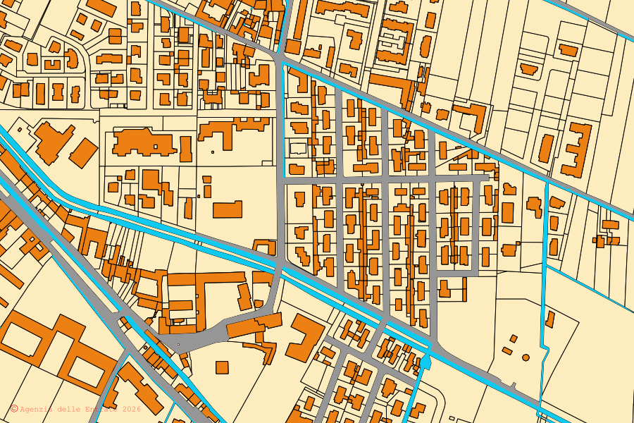 Mappa catastale del centro di Montirone: particelle e fabbricati, cartografia Agenzia delle Entrate