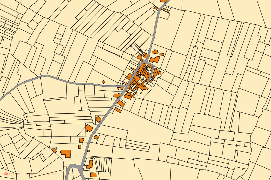 Mappa catastale del centro di Montù Beccaria: particelle e fabbricati, cartografia Agenzia delle Entrate