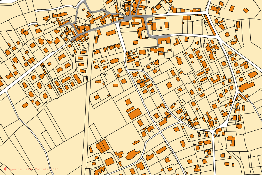 Mappa catastale del centro di Monvalle: particelle e fabbricati, cartografia Agenzia delle Entrate