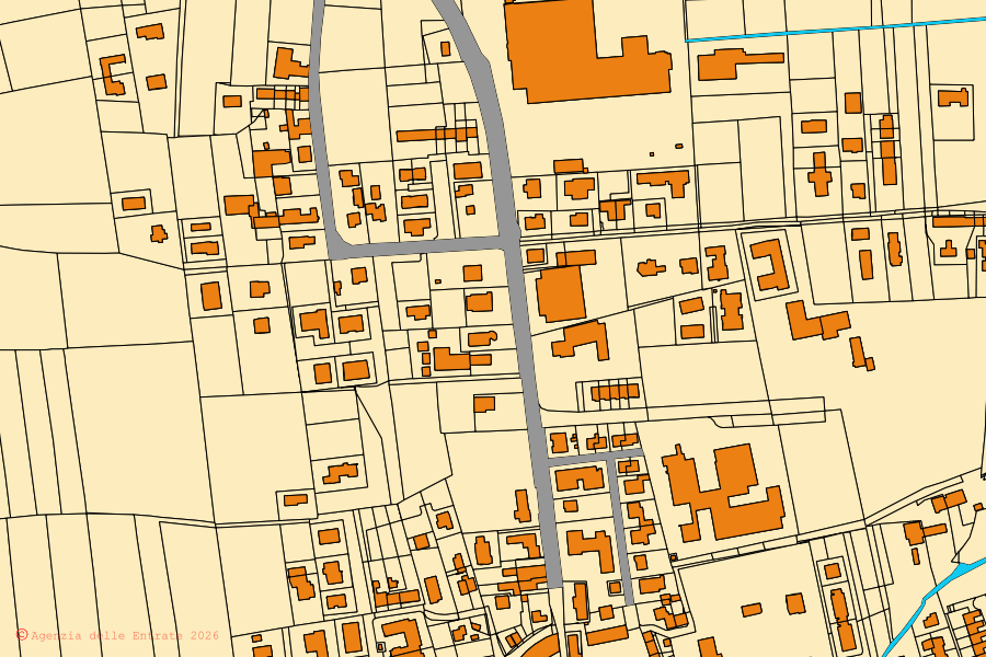 Mappa catastale del centro di Morgano: particelle e fabbricati, cartografia Agenzia delle Entrate