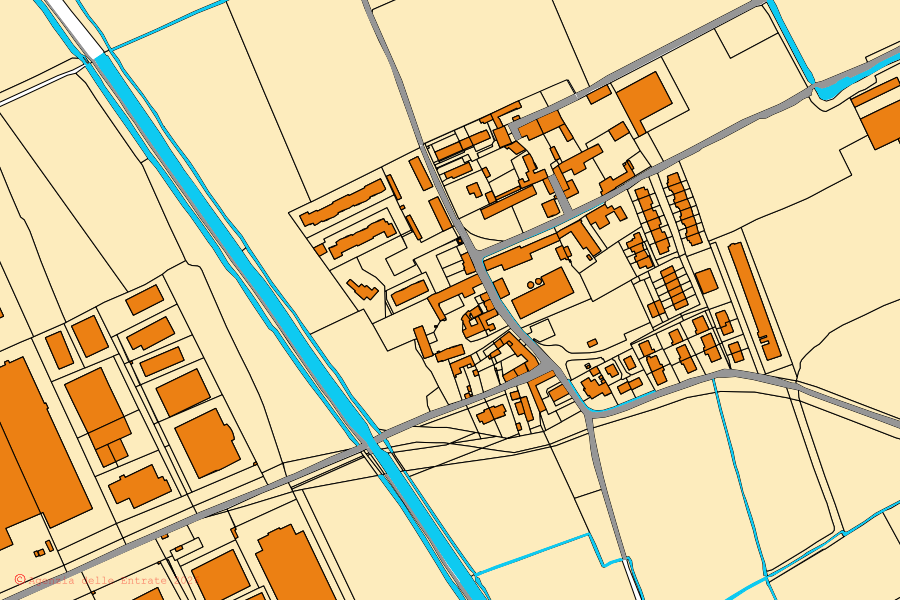 Mappa catastale del centro di Morimondo: particelle e fabbricati, cartografia Agenzia delle Entrate