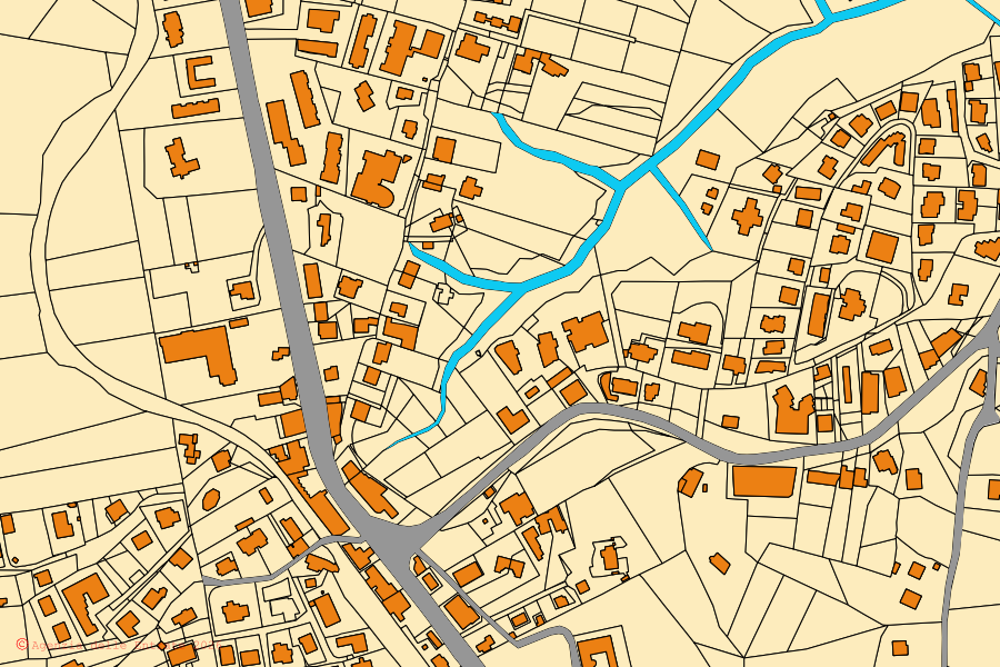 Mappa catastale del centro di Morlupo: particelle e fabbricati, cartografia Agenzia delle Entrate