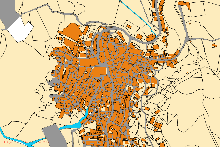 Mappa catastale del centro di Mormanno: particelle e fabbricati, cartografia Agenzia delle Entrate