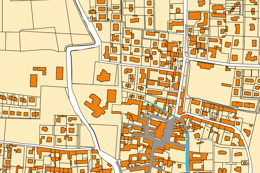 Mappa catastale del centro di Mornico al Serio: particelle e fabbricati, cartografia Agenzia delle Entrate