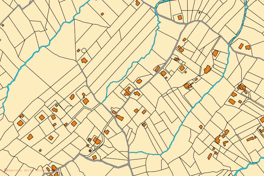 Mappa catastale del centro di Morolo: particelle e fabbricati, cartografia Agenzia delle Entrate