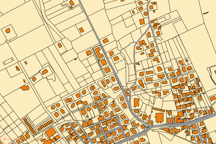 Mappa catastale del centro di Morro d'Oro: particelle e fabbricati, cartografia Agenzia delle Entrate
