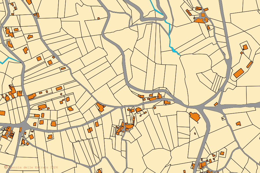 Mappa catastale del centro di Morro Reatino: particelle e fabbricati, cartografia Agenzia delle Entrate