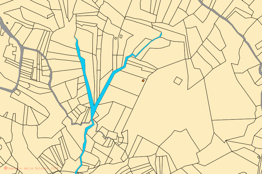 Mappa catastale del centro di Morrone del Sannio: particelle e fabbricati, cartografia Agenzia delle Entrate