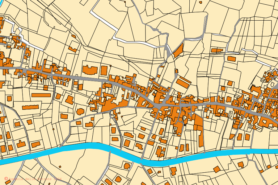 Mappa catastale del centro di Moschiano: particelle e fabbricati, cartografia Agenzia delle Entrate