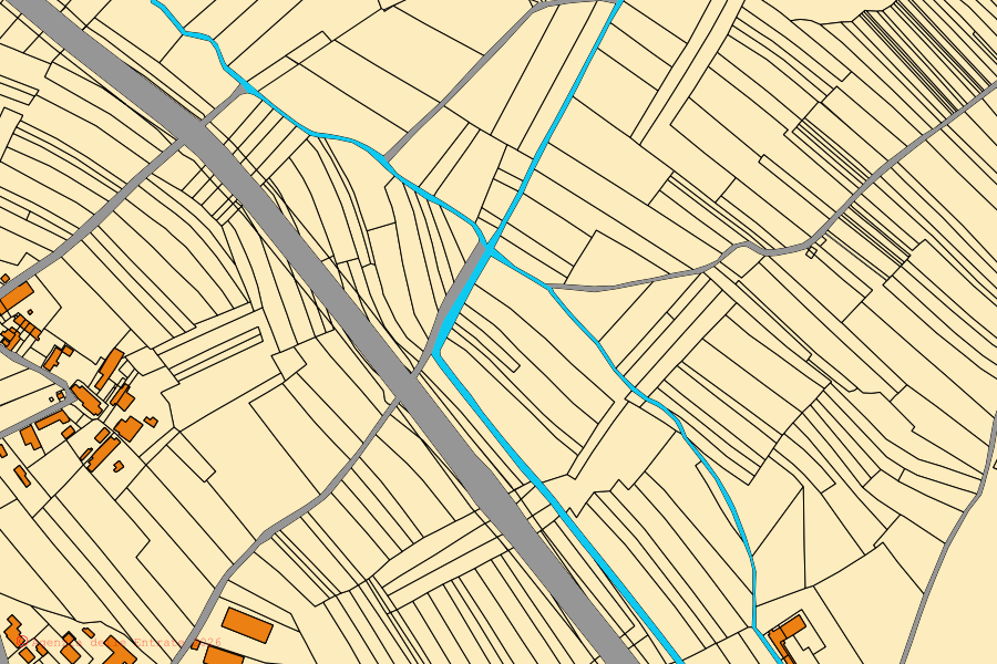 Mappa catastale del centro di Mottalciata: particelle e fabbricati, cartografia Agenzia delle Entrate