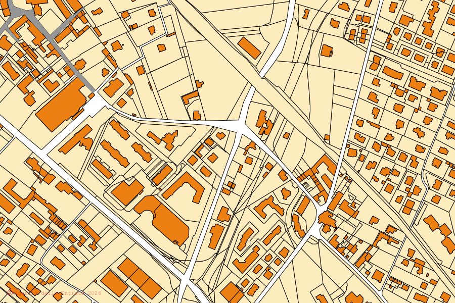 Mappa catastale del centro di Mozzate: particelle e fabbricati, cartografia Agenzia delle Entrate