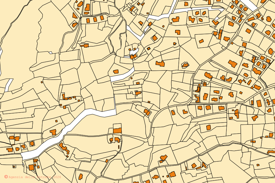 Mappa catastale del centro di Muggia: particelle e fabbricati, cartografia Agenzia delle Entrate