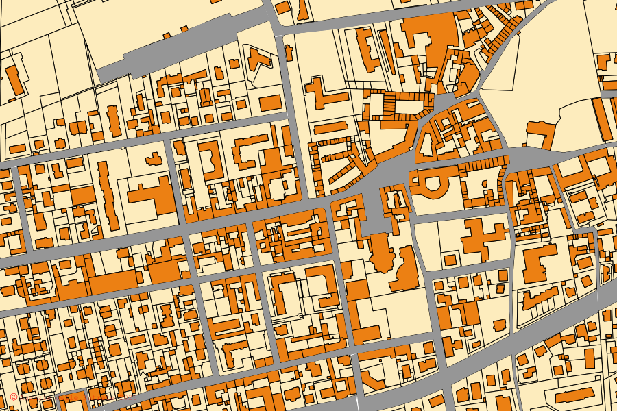 Mappa catastale del centro di Muggiò: particelle e fabbricati, cartografia Agenzia delle Entrate