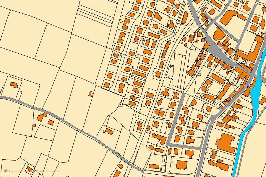 Mappa catastale del centro di Nanto: particelle e fabbricati, cartografia Agenzia delle Entrate