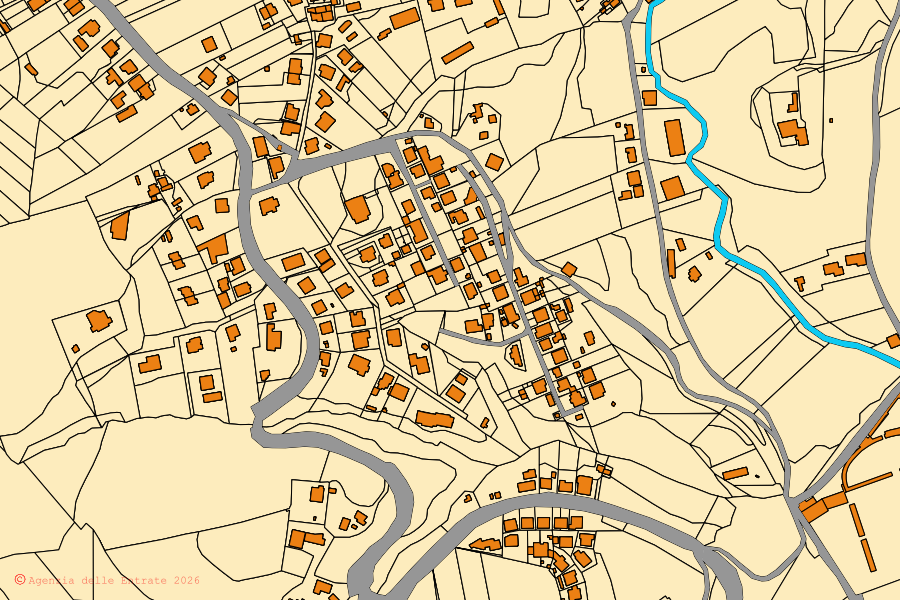 Mappa catastale del centro di Narni: particelle e fabbricati, cartografia Agenzia delle Entrate