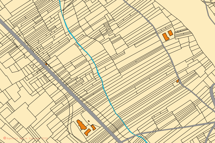 Mappa catastale del centro di Navelli: particelle e fabbricati, cartografia Agenzia delle Entrate